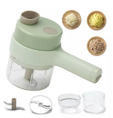 CORTADOR DE VERDURAS ELECTRICO 4 EN 1 +  5 paños de malla de alambre de regalo