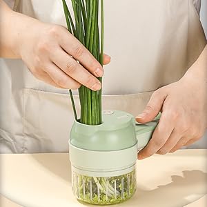 CORTADOR DE VERDURAS ELECTRICO 4 EN 1 +  5 paños de malla de alambre de regalo